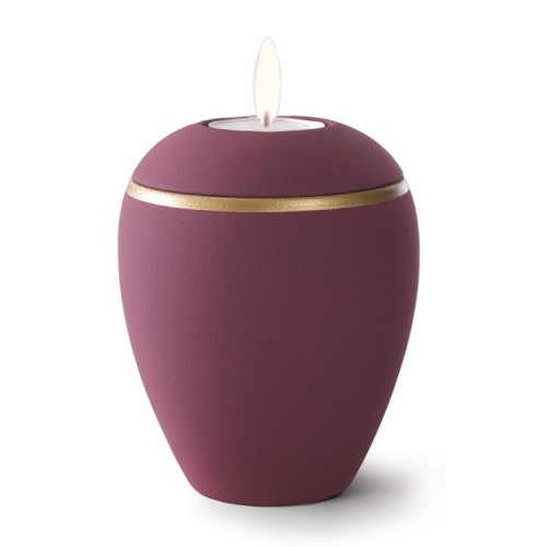 Croma Ceramic Candle Holder Keepsake Urn – BURGUNDY
